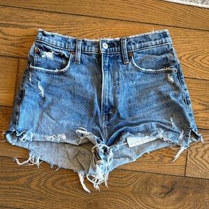 Abercrombie & Fitch Blue Distressed Jean Shorts